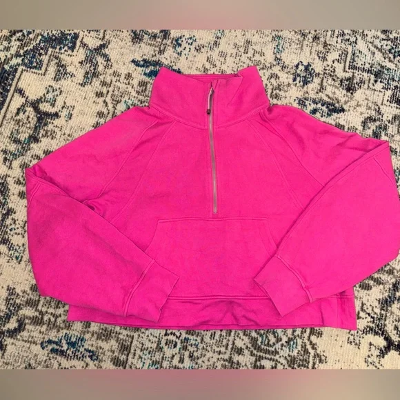 lululemon athletica Hot Pink Half-Zip Cropped Sweatshirt - Picture 3 of 13